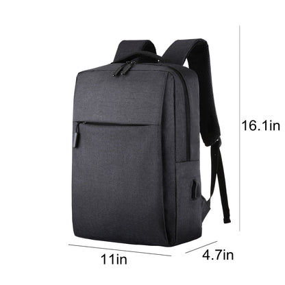 Black Laptop Backpack 15.6 Inch, Business Slim Durable Laptops Travel Backpacks with USB Charging Port, College School Computer Bag Gifts for Men and Women