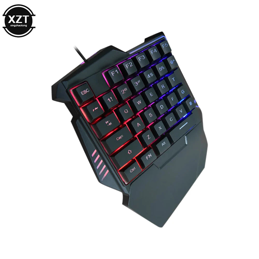 USB One-Handed Keyboard Gaming Mechanical Keyboard Portable 35 Keys Mini Wired Keyboard Ergonomic Gaming Keyboard