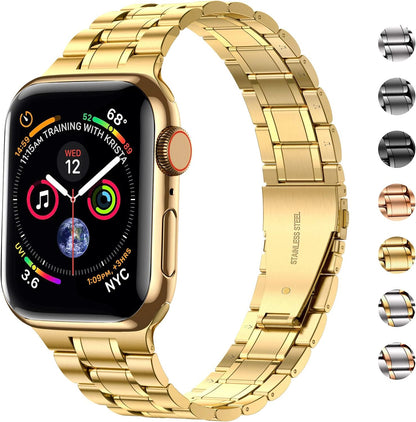 Solid Stainless Steel Band Compatible with Apple Watch 45Mm 44Mm 42Mm 41Mm 40Mm 38Mm, Metal Strap for Iwatch Series 7 6 5 4 3 2 1 SE