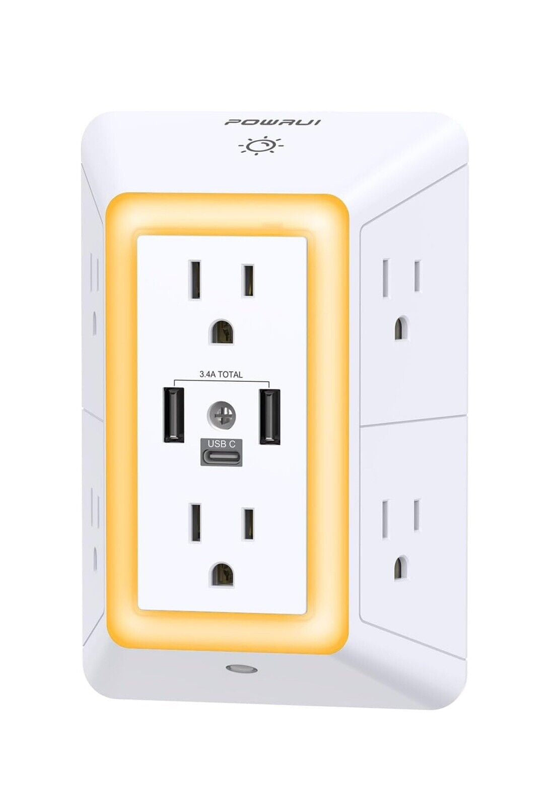 Multi Plug Outlet Surge Protector - 6 Outlet Extender with 3 USB Ports (1 USB C