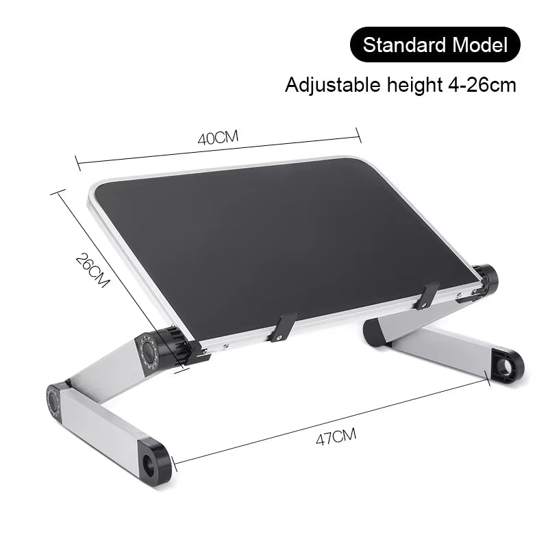 Adjustable Aluminum Alloy Folding Laptop Stand Multifunctional Notebook Computer Lapdesk for TV Bed Sofa PC Table Desk Stand